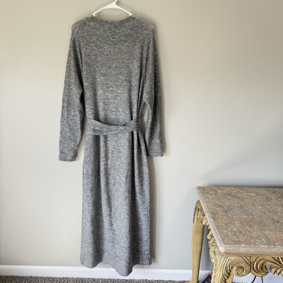 ELOQUII Sweater Wrap Maxi Dress in Heather gray women’s 18/20 soft comfy - Picture 7 of 10